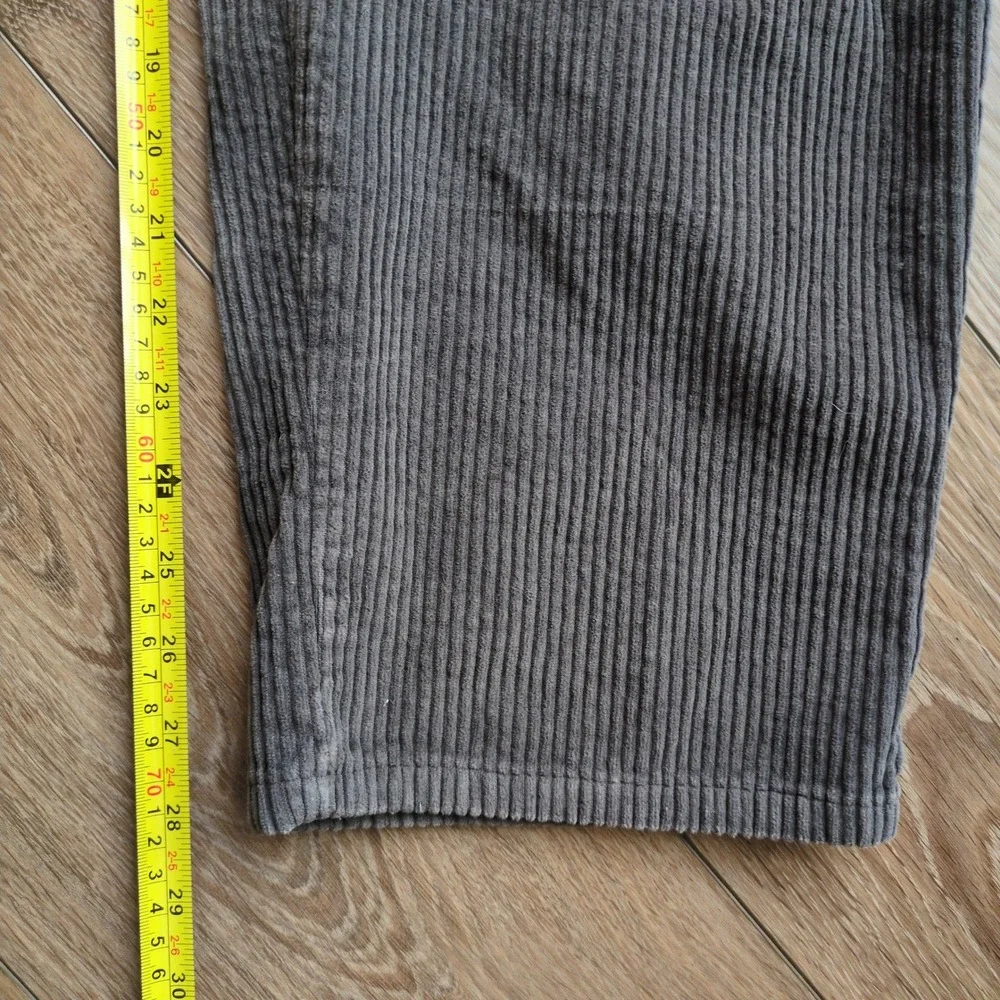 Vtg Y2K Club Room Chunky Corduroy Pants Gray Pleated Relaxed Baggy Grunge 34x30